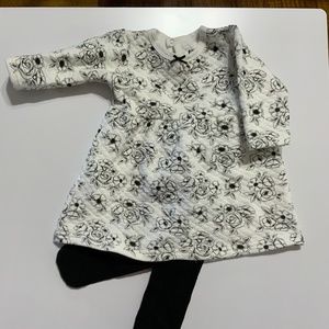 HB Flower Dress with tights, 9-12 months